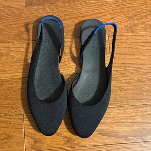 Rothy's Women's Black and Blue Slingback Flats